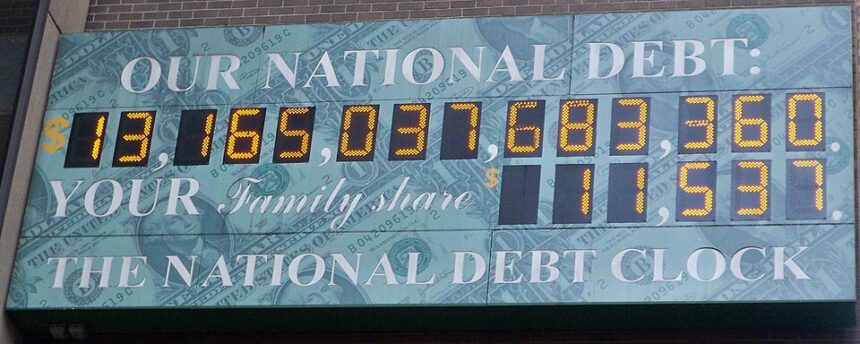 National Debt Clock display in New York City
