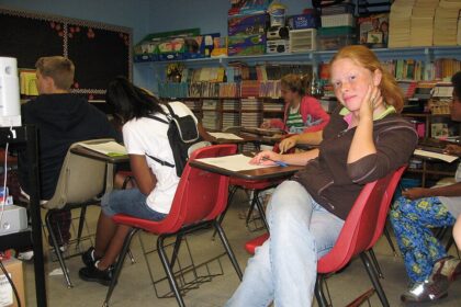 Students seated in a classroom