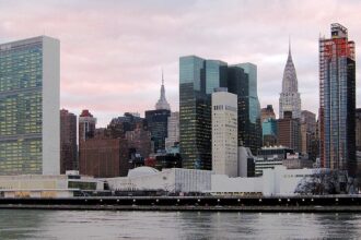 United Nations headquarters viewed from Roosevelt Island