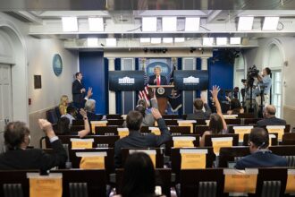 White House press briefing room in Washington, D.C.