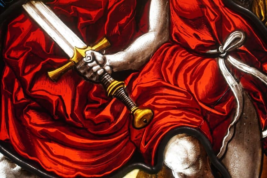 Classical depiction of Lady Justice holding the scales of constitutional law