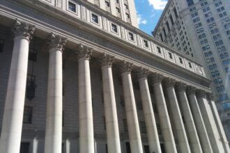Exterior of the Thurgood Marshall U.S. Courthouse at Foley Square in Manhattan Southern District of New York