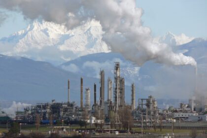 Pipes, cracking towers, and storage infrastructure at a major domestic petroleum and diesel refinery.
