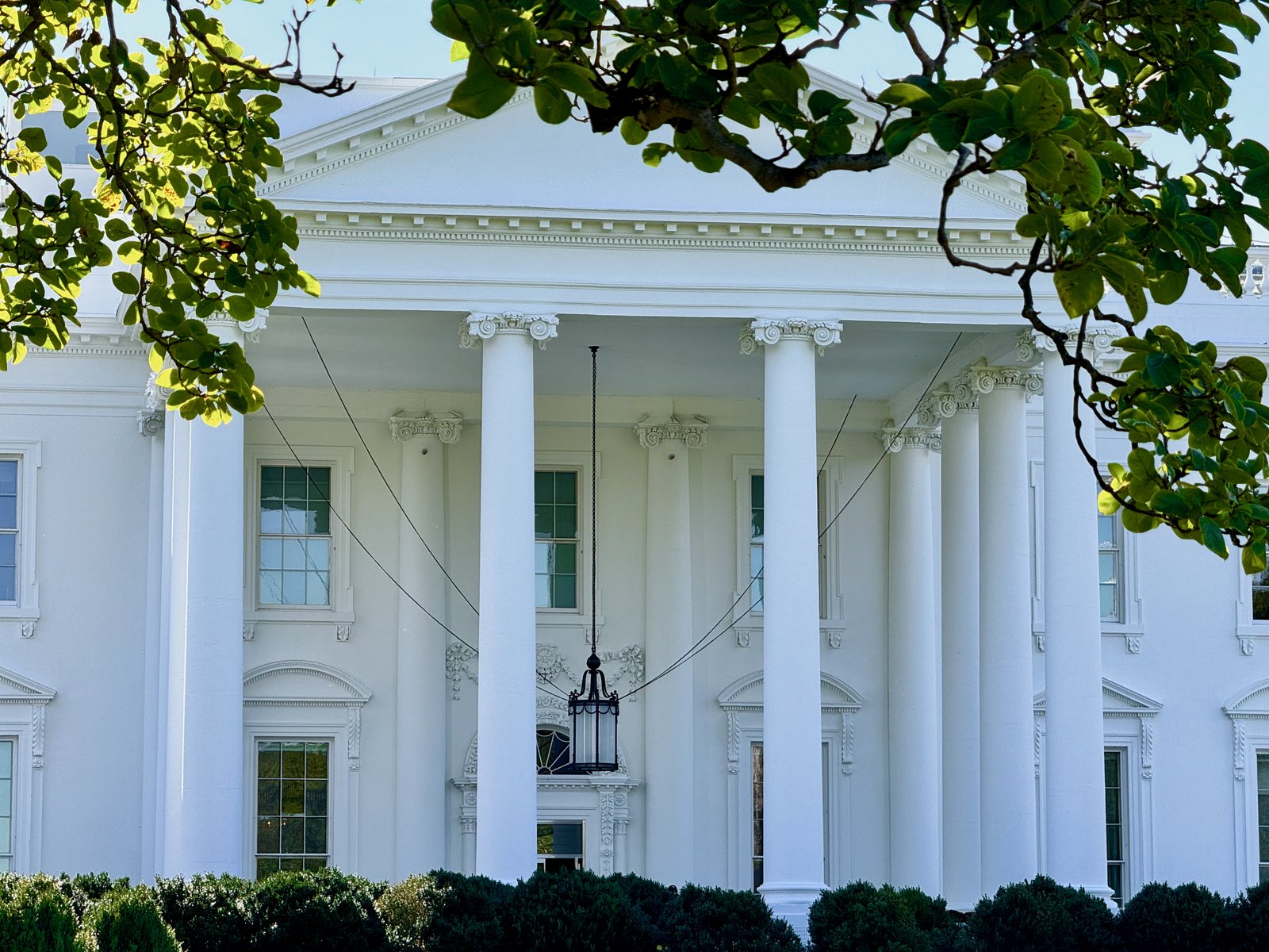 The White House North Portico exterior