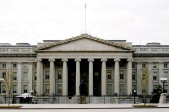 Exterior of the United States Department of the Treasury building in Washington, D.C.