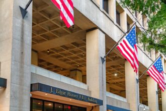 The exterior of the J. Edgar Hoover Federal Bureau of Investigation building in Washington