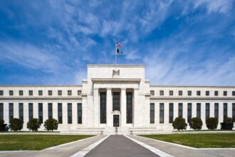 Front facade of the Federal Reserve Marriner S. Eccles Building in Washington D.C.