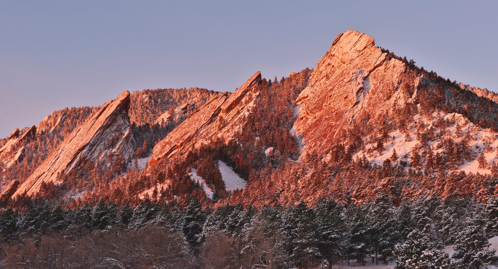 Flatirons rock formations Boulder Colorado