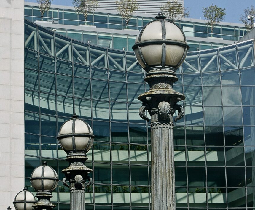 Glass facade of the U.S. Securities and Exchange Commission headquarters in Washington