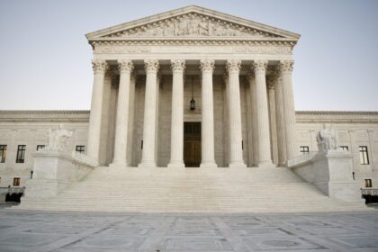 Exterior portico and marble columns of the Supreme Court of the United States
